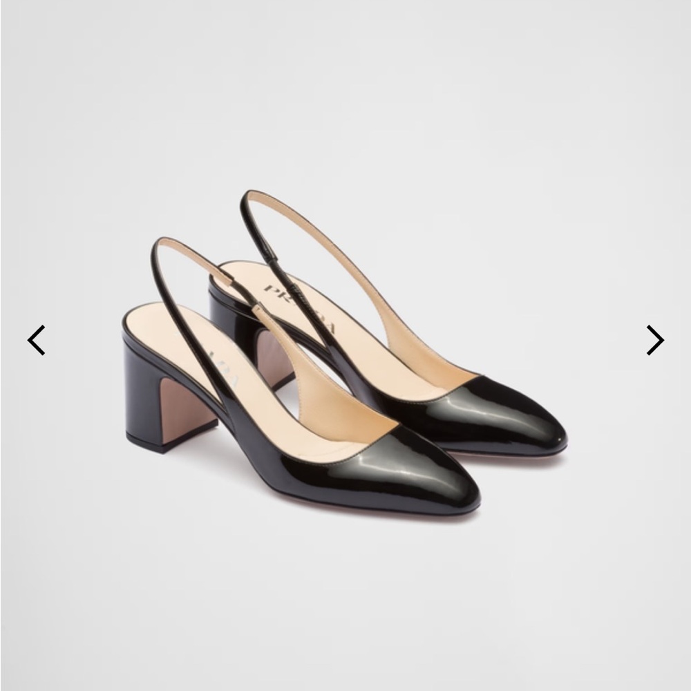 Prada Patent-leather slingback pumps